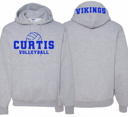 Curtis Vikings Volleyball Hoodie - Youth and Adult Sizes