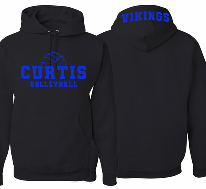 Curtis Vikings Volleyball Hoodie - Youth and Adult Sizes