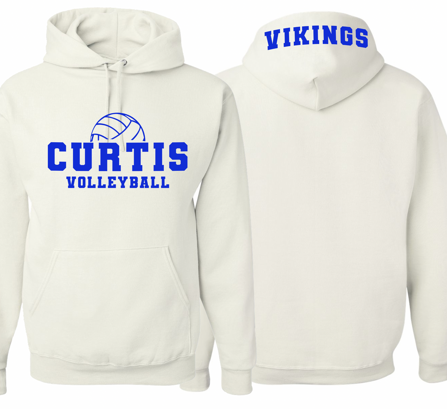 Curtis Vikings Volleyball Hoodie - Youth and Adult Sizes