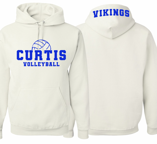 Curtis Vikings Volleyball Hoodie - Youth and Adult Sizes