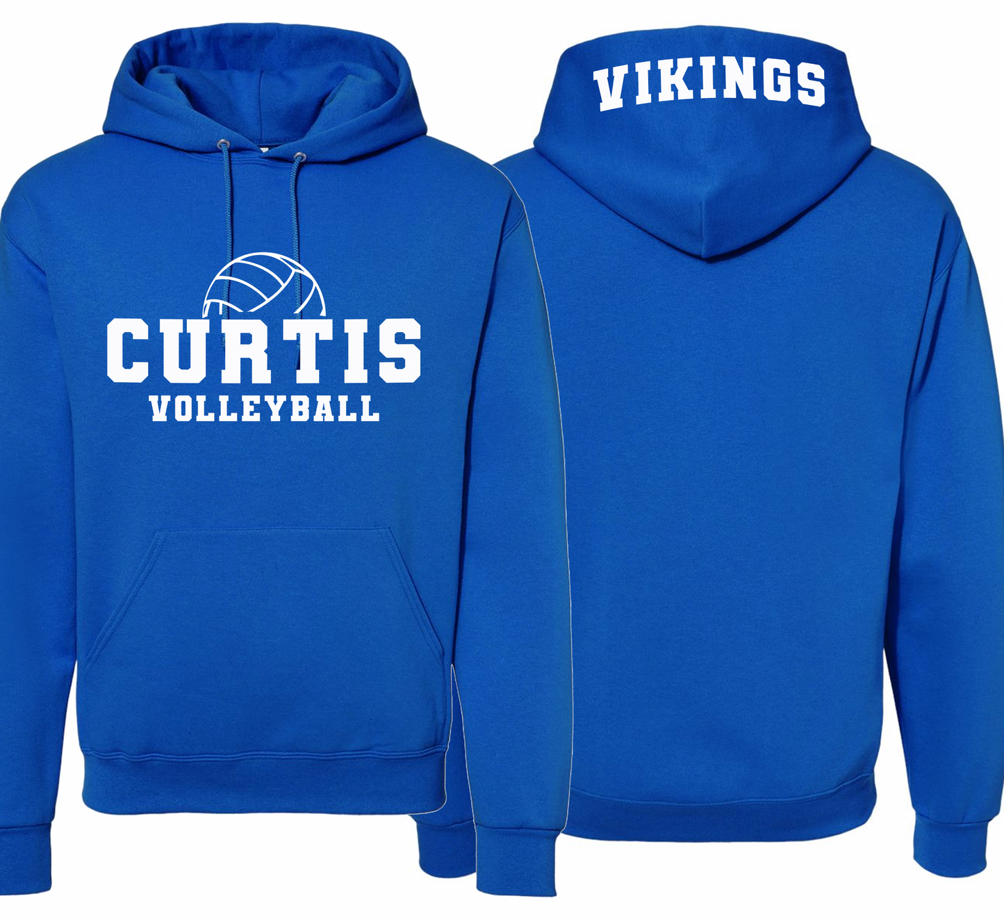 Curtis Vikings Volleyball Hoodie - Youth and Adult Sizes