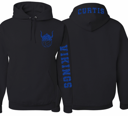 Curtis Vikings Volleyball Pocket Design Hoodie - Youth and Adult Sizes