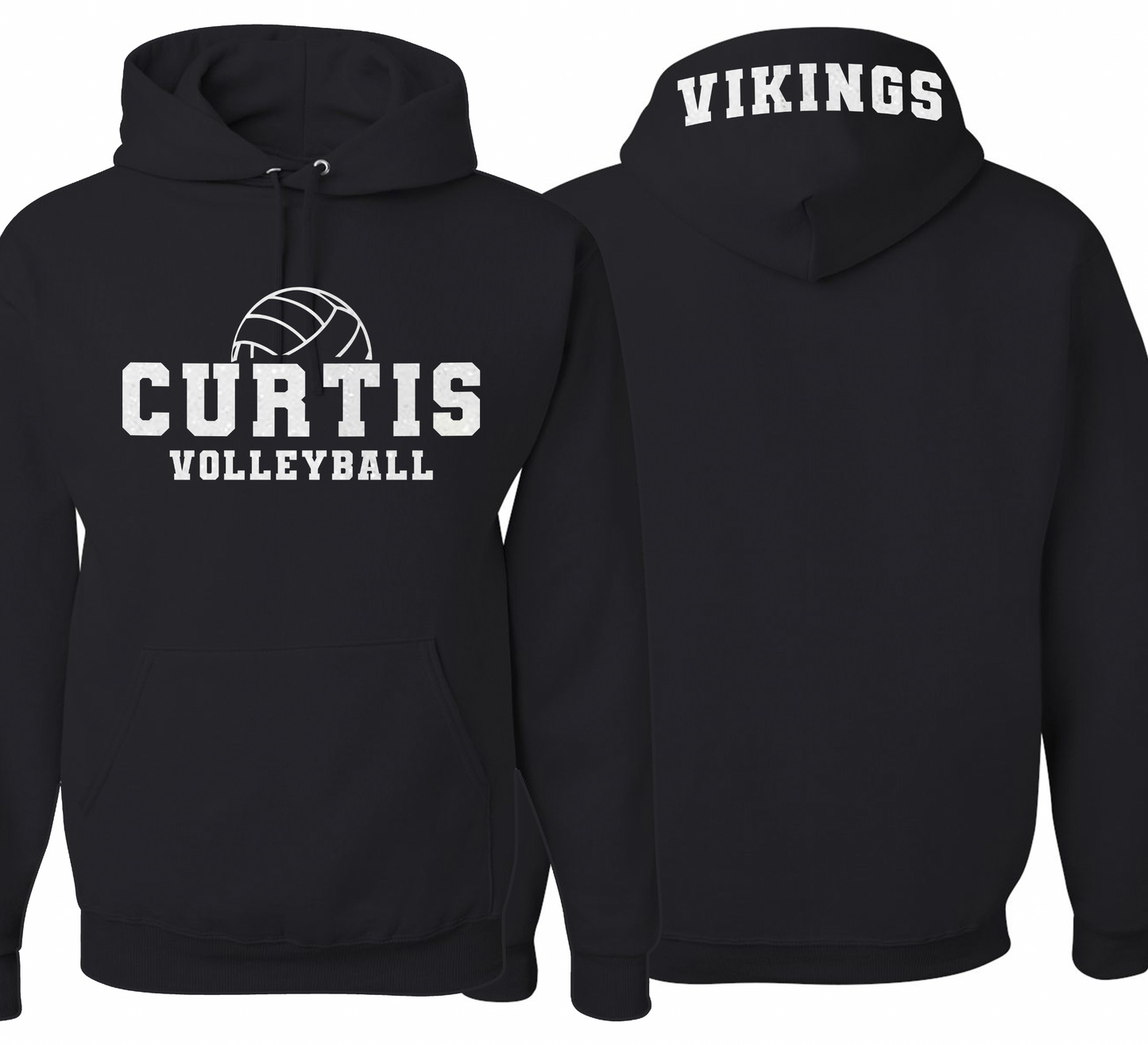 Curtis Vikings Volleyball Hoodie - Youth and Adult Sizes