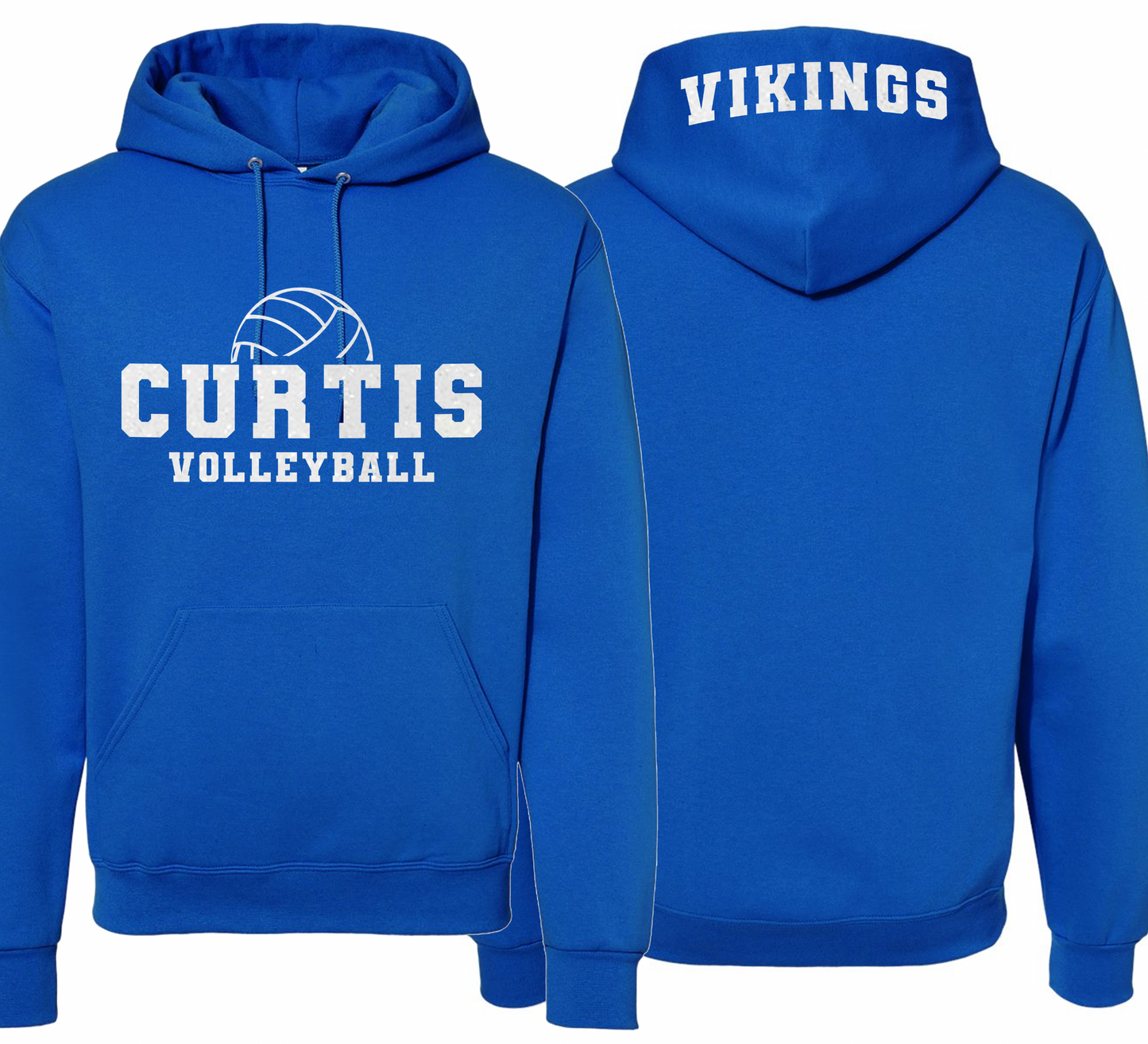 Curtis Vikings Volleyball Hoodie - Youth and Adult Sizes