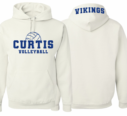 Curtis Vikings Volleyball Hoodie - Youth and Adult Sizes