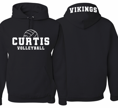 Curtis Vikings Volleyball Hoodie - Youth and Adult Sizes