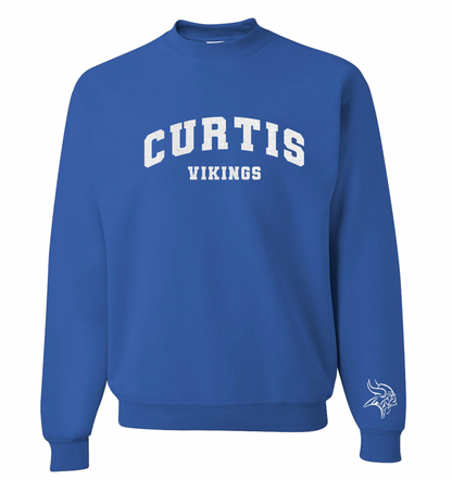 Curtis Vikings w/ Mascot Sweatshirt - Youth and Adult Sizes