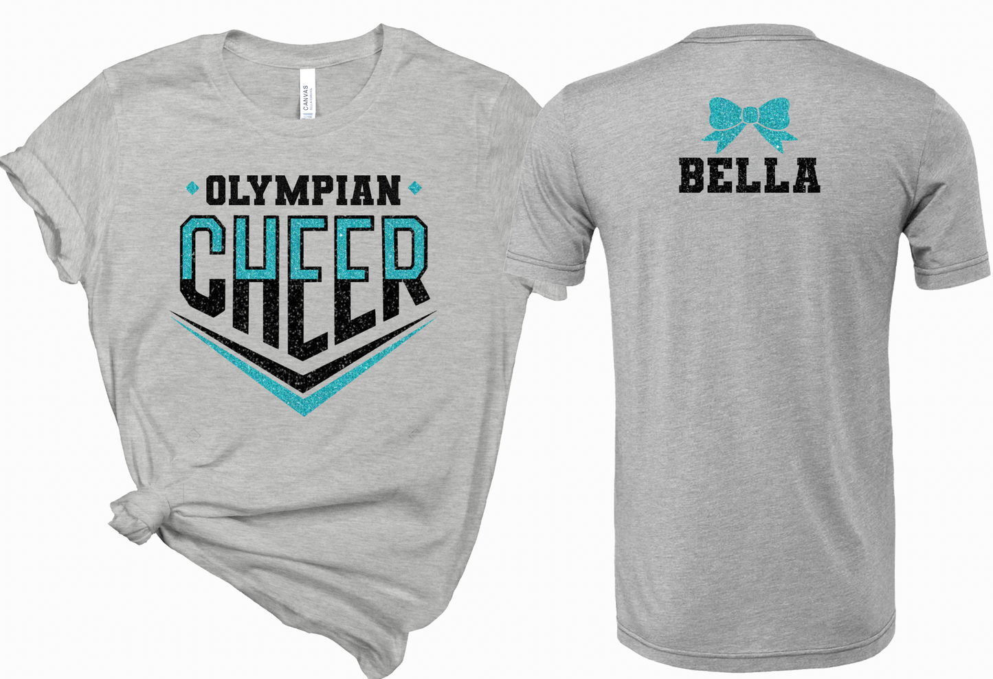 Custom Name Cheer Chevron Design - Adult Tee and Cropped Tee