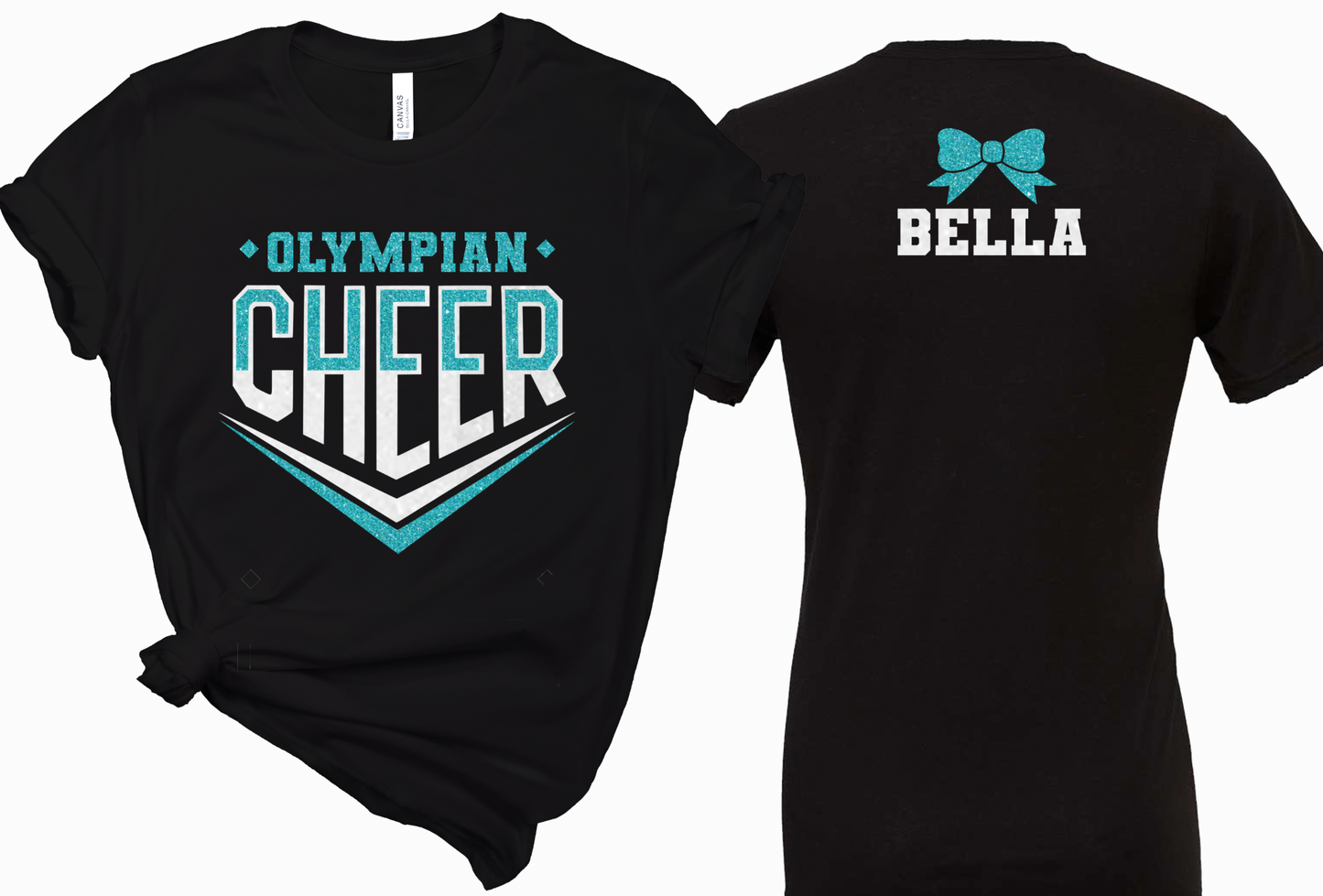 Custom Name Cheer Chevron Design - Adult Tee and Cropped Tee