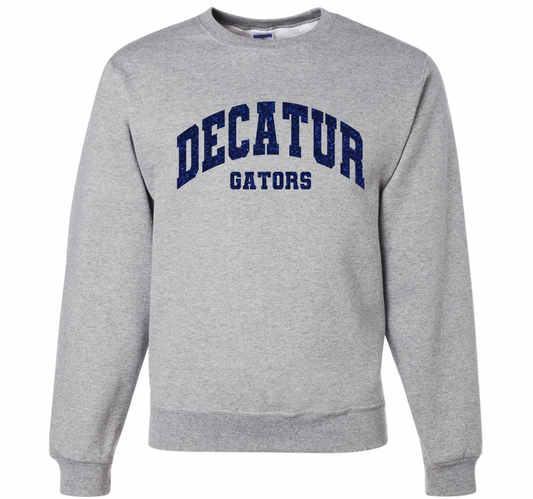 Decatur Gators Varsity Glitter Crewneck  - Adult and Youth Sizes