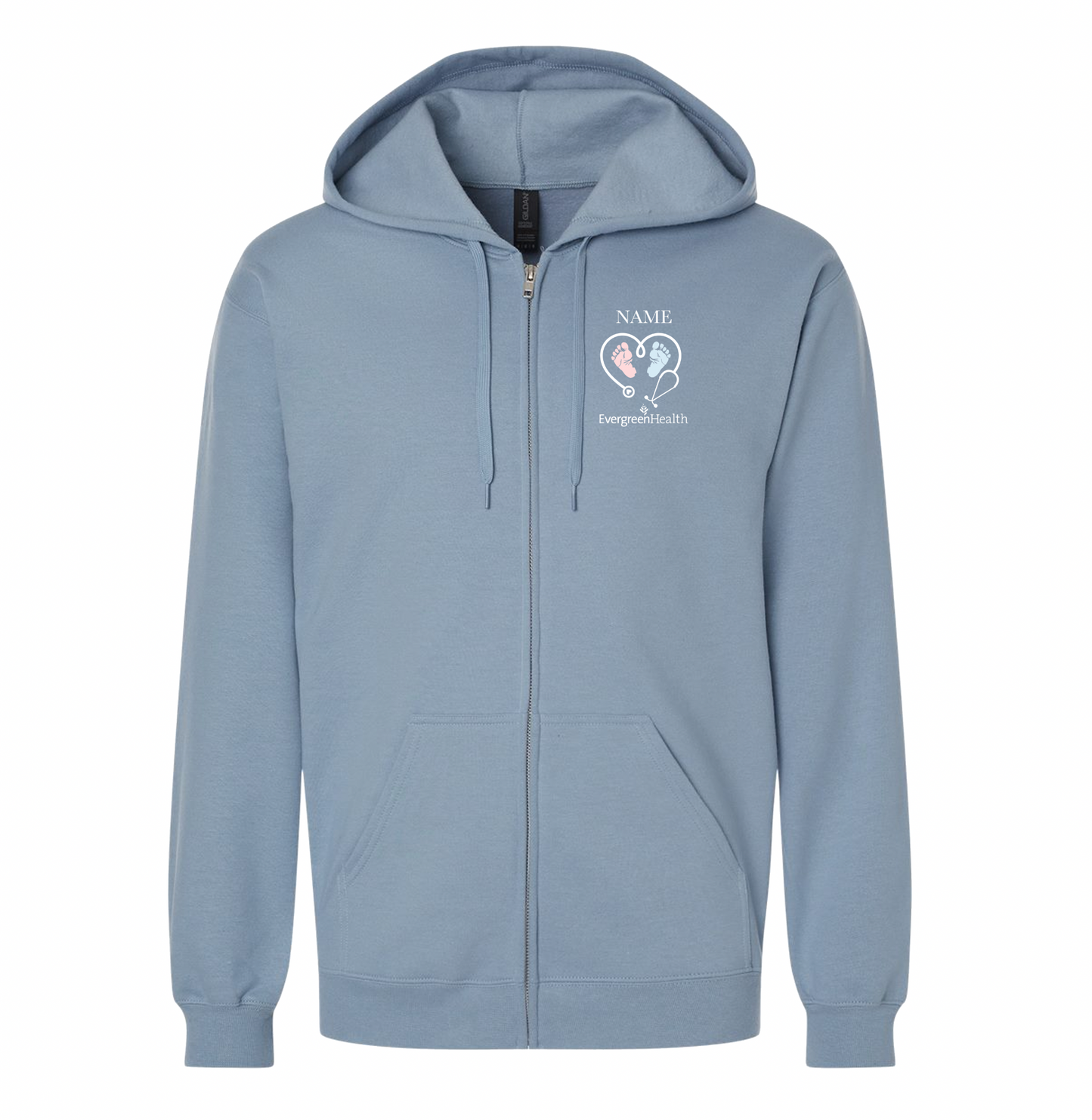 Embroidered Full Zip Hooded Sweatshirt