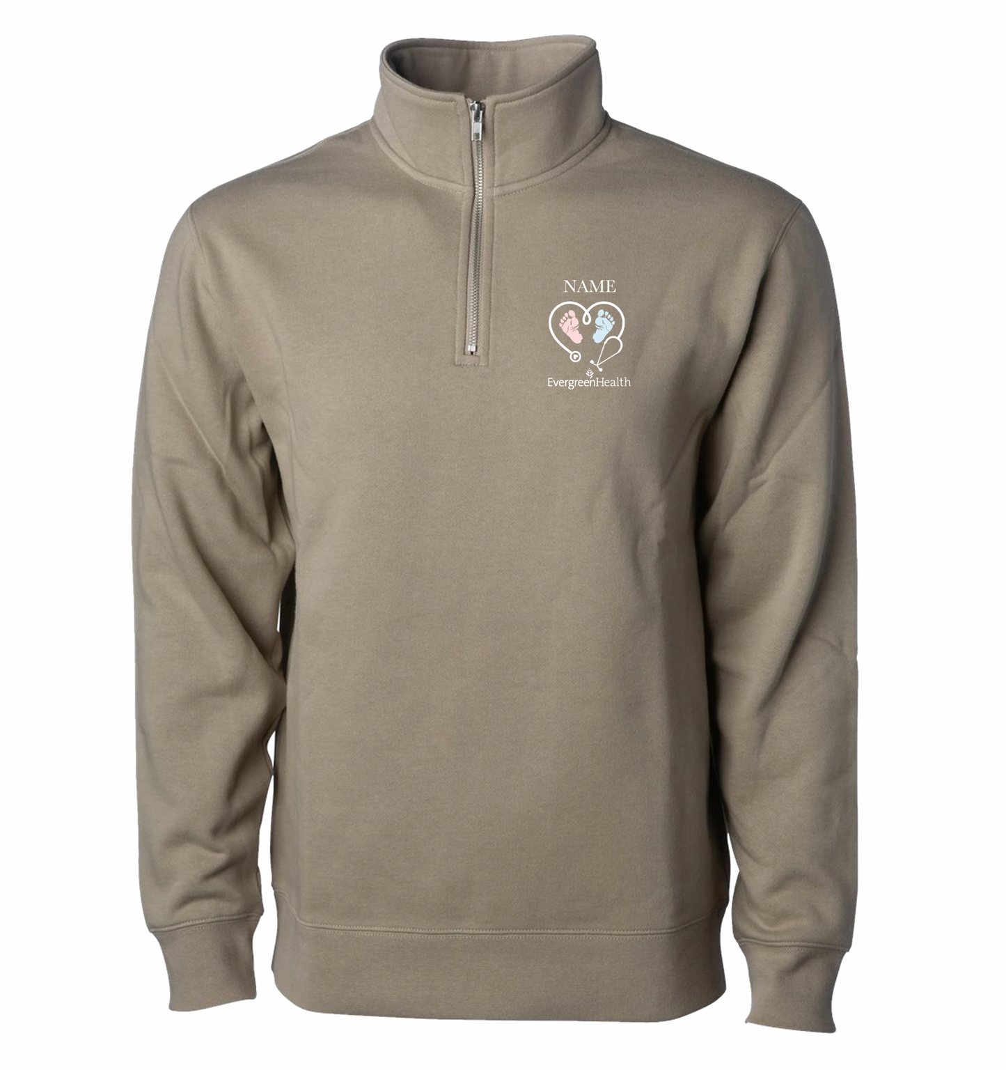 Embroidered Quarter Zip Sweatshirt