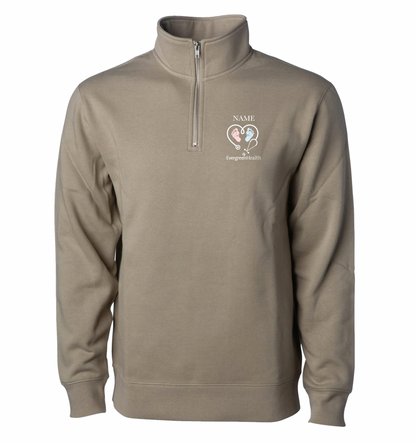 Embroidered Quarter Zip Sweatshirt