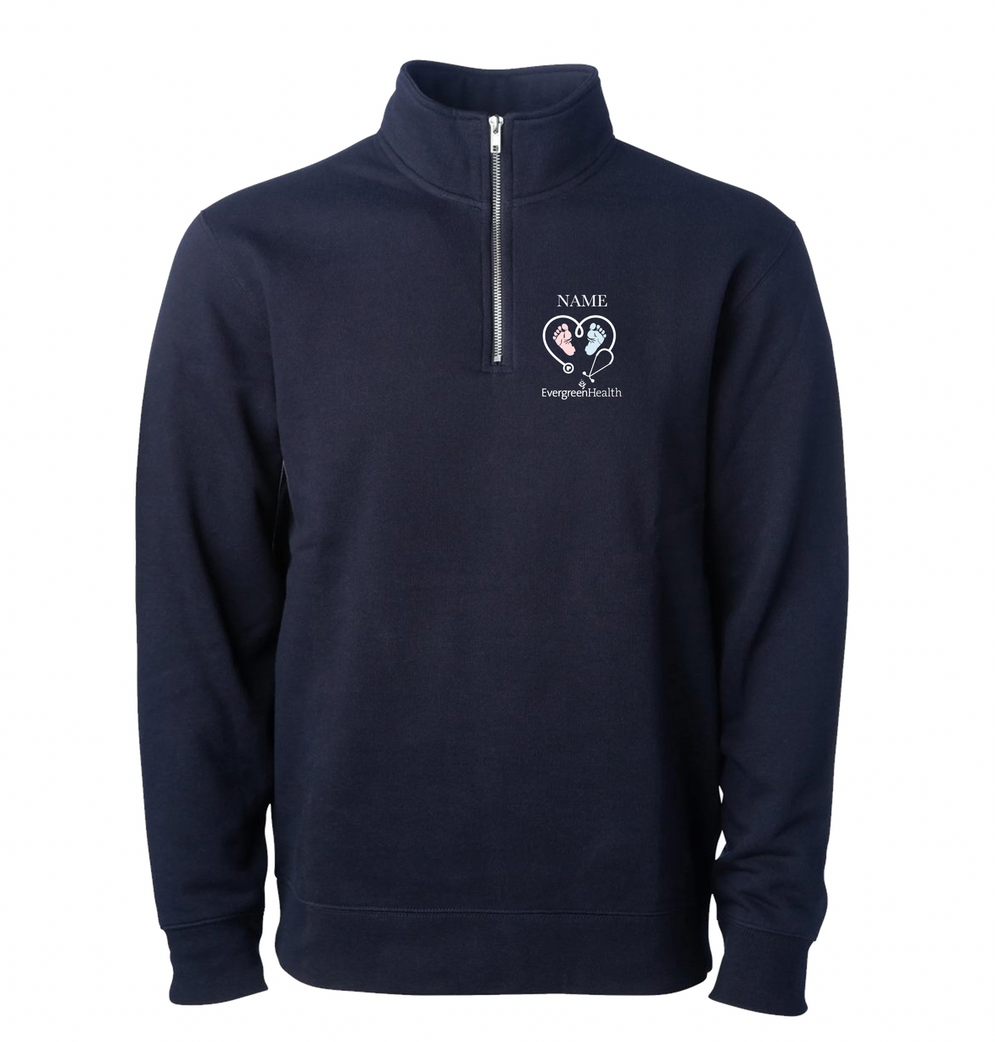 Embroidered Quarter Zip Sweatshirt