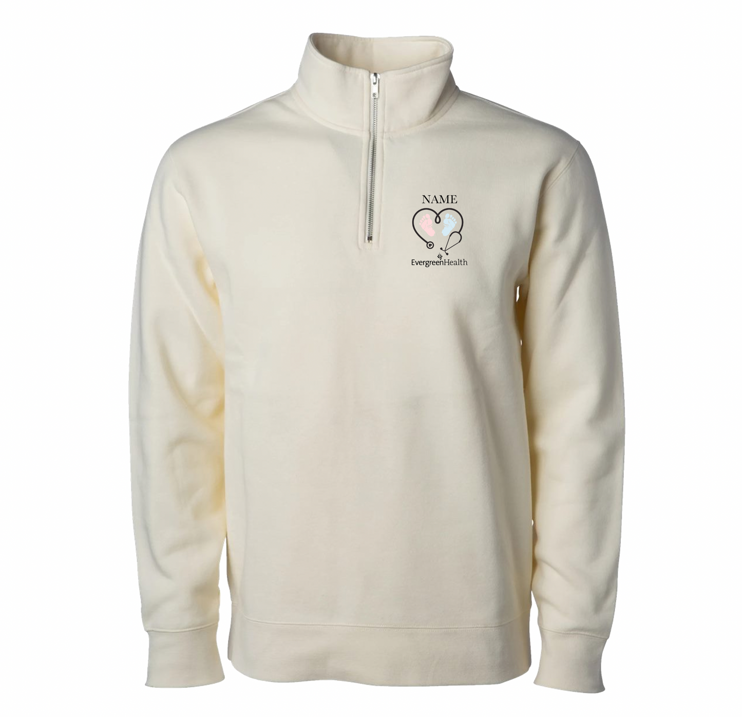 Embroidered Quarter Zip Sweatshirt
