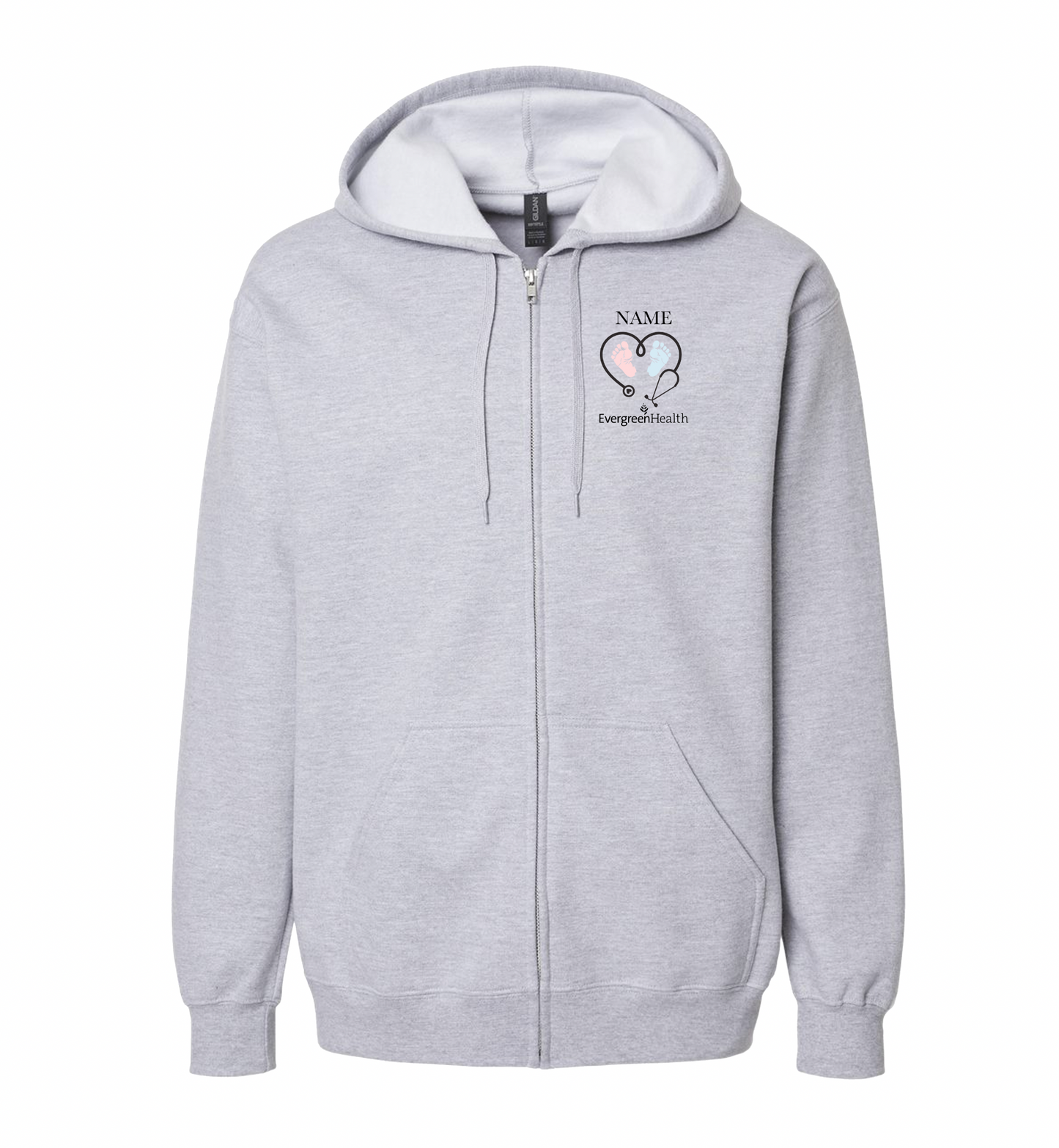 Embroidered Full Zip Hooded Sweatshirt