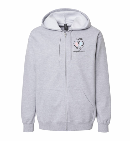 Embroidered Full Zip Hooded Sweatshirt