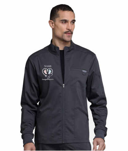 Embroidered Full Zip Unisex Scrub Jacket