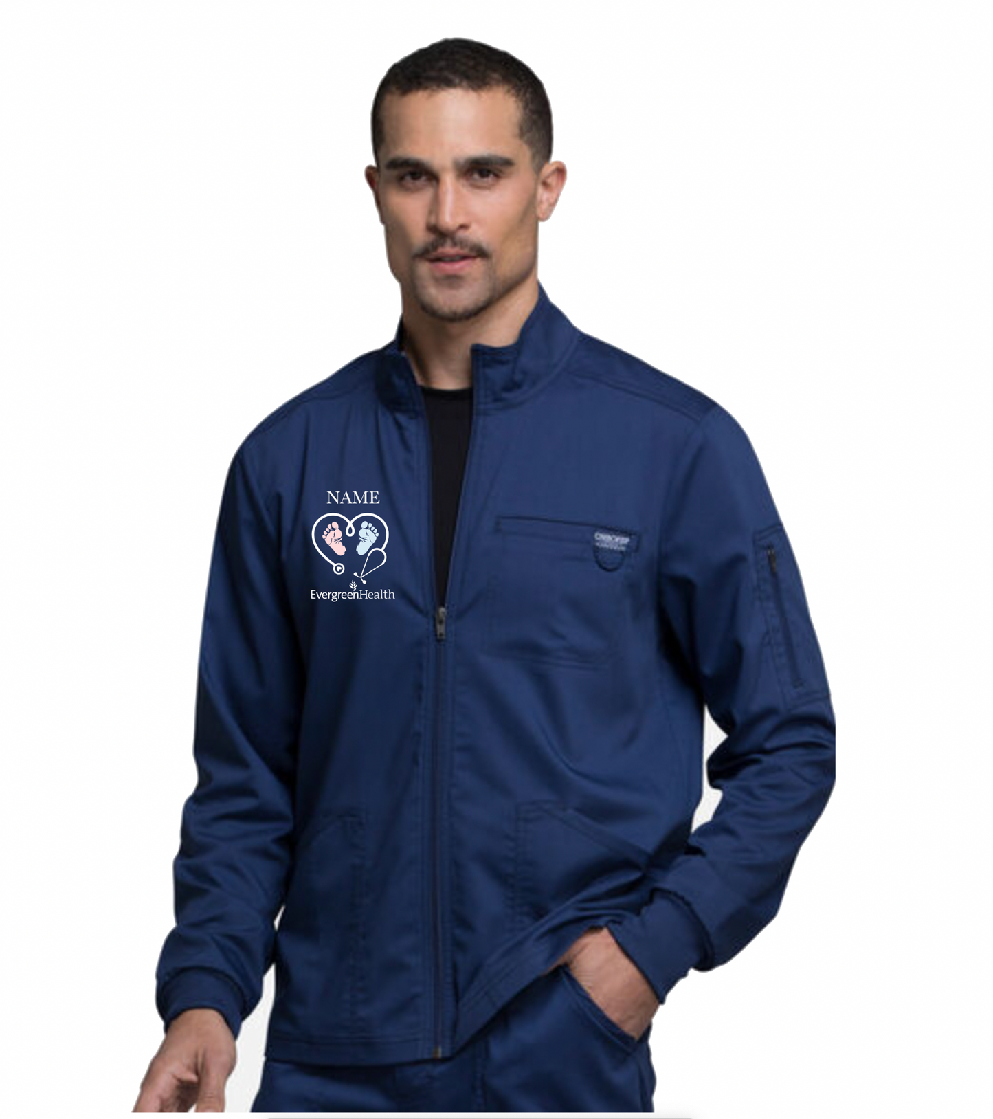 Embroidered Full Zip Unisex Scrub Jacket