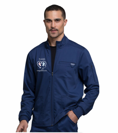 Embroidered Full Zip Unisex Scrub Jacket