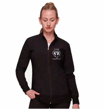 Embroidered Full Zip Women's Scrub Jacket