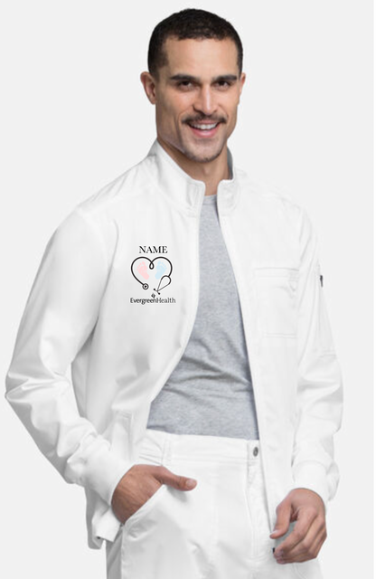 Embroidered Full Zip Unisex Scrub Jacket