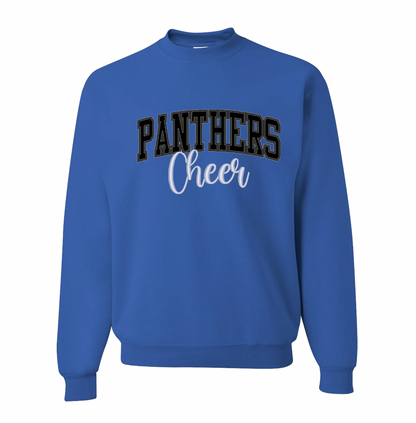 Embroidery/Glitter Panthers Youth Crewneck Sweatshirt - 2 Colors