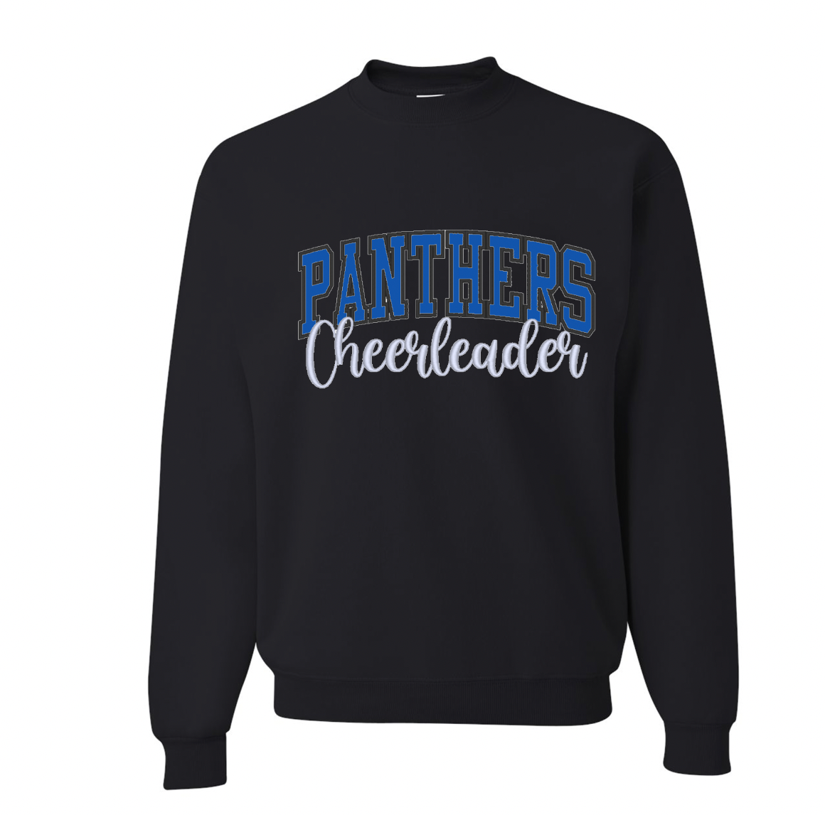 Embroidery/Glitter Panthers Youth Crewneck Sweatshirt - 2 Colors