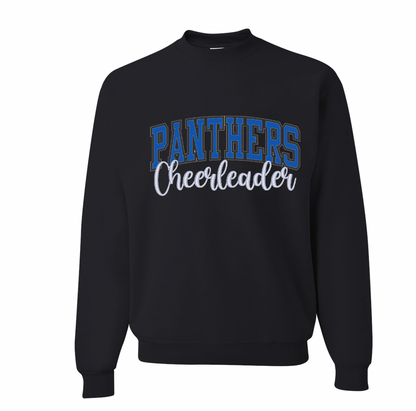 Embroidery/Glitter Panthers Youth Crewneck Sweatshirt - 2 Colors
