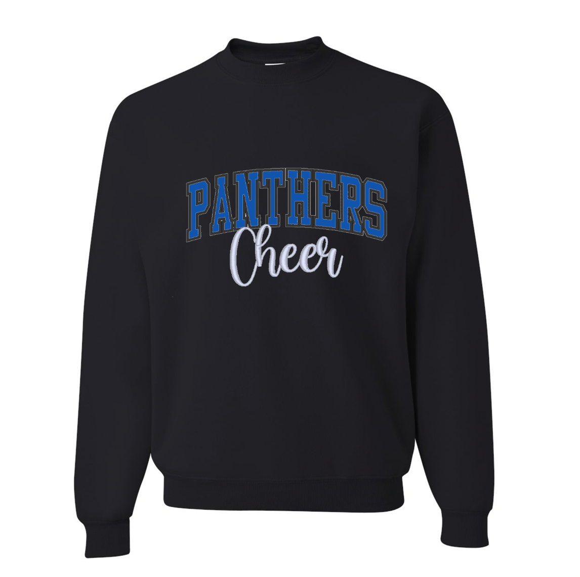 Embroidery/Glitter Panthers Adult Crewneck Sweatshirts - 2 Colors