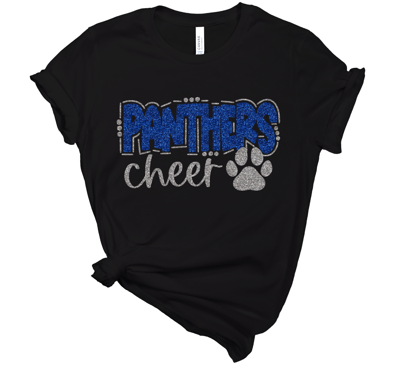 Panthers Cheer with Paw Tee - Adult and Youth