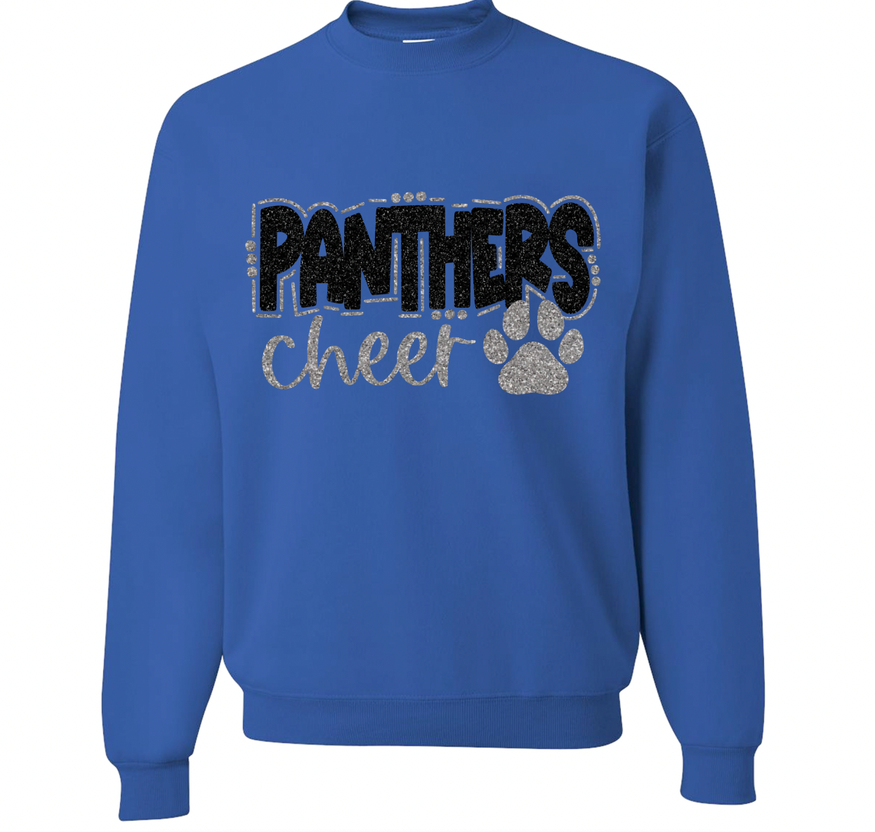 Panthers Cheer with Paw Crewneck Sweatshirt - Adult and Youth