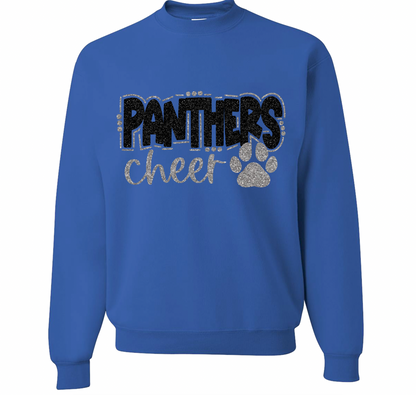 Panthers Cheer with Paw Crewneck Sweatshirt - Adult and Youth