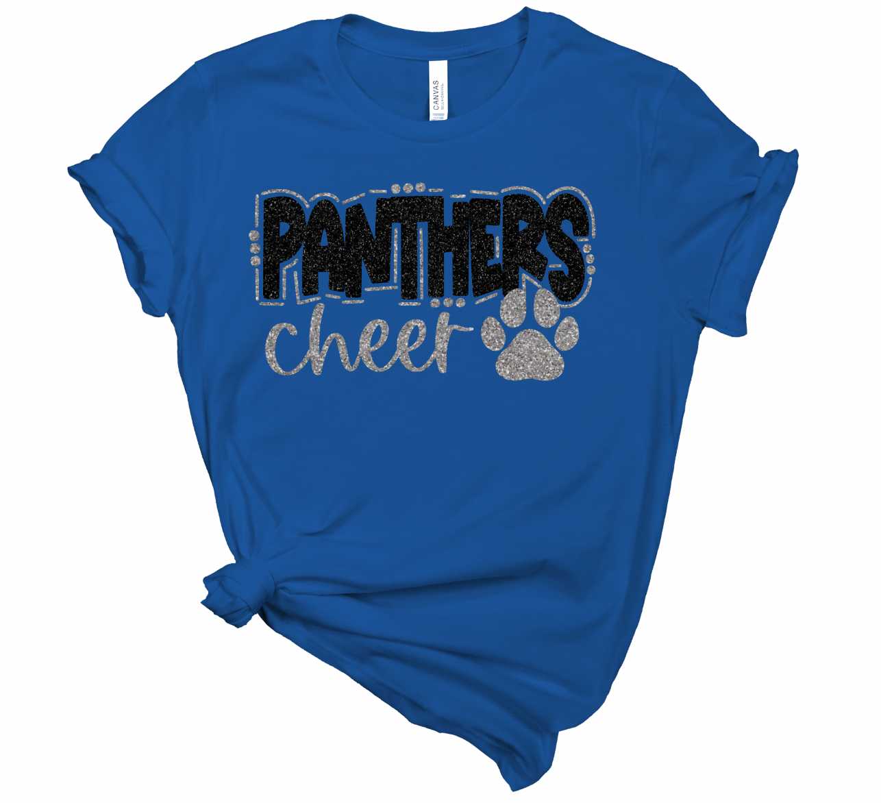 Panthers Cheer with Paw Tee - Adult and Youth