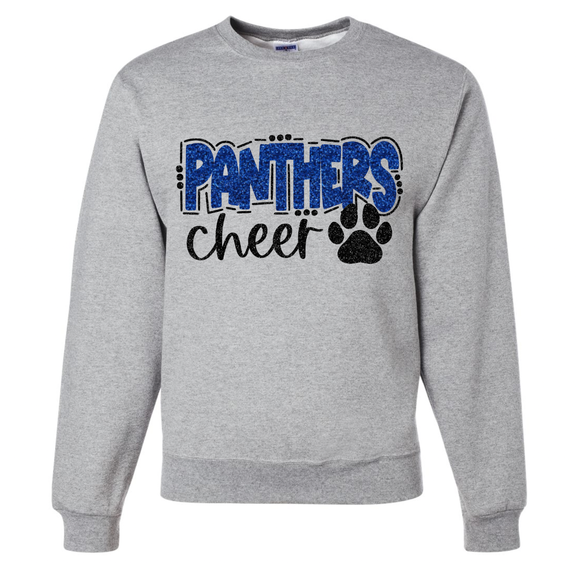 Panthers Cheer with Paw Crewneck Sweatshirt - Adult and Youth