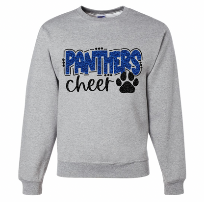 Panthers Cheer with Paw Crewneck Sweatshirt - Adult and Youth