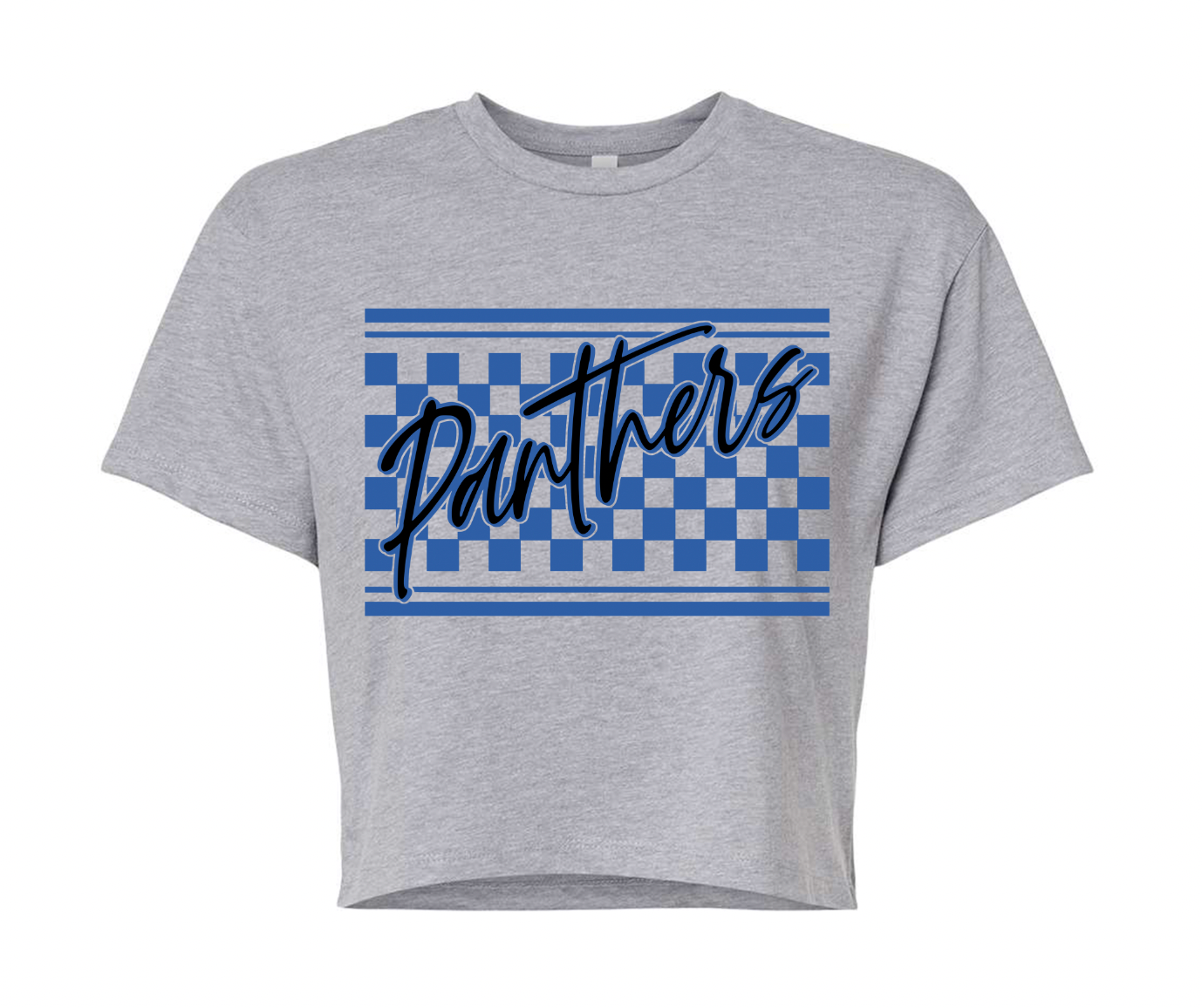 Panthers Checkered Cropped Tee