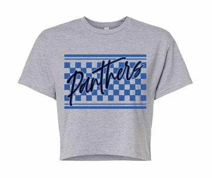 Panthers Checkered Cropped Tee