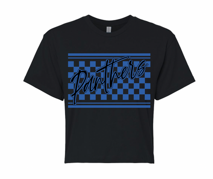 Panthers Checkered Cropped Tee