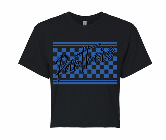 Panthers Checkered Cropped Tee