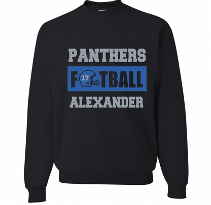 Panthers Football Personalized Crewneck Sweatshirt - Adult and Youth