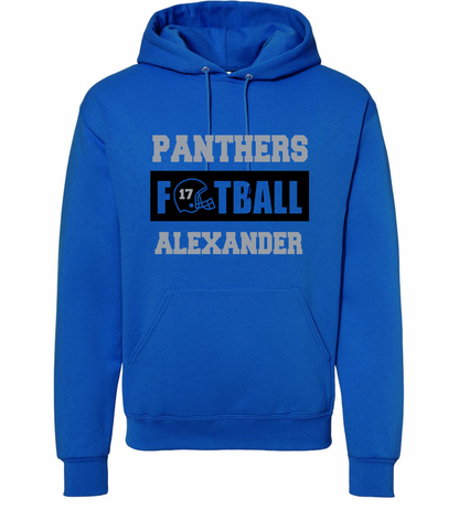 Panthers Football Personalized Hooded Sweatshirt - Adult and Youth