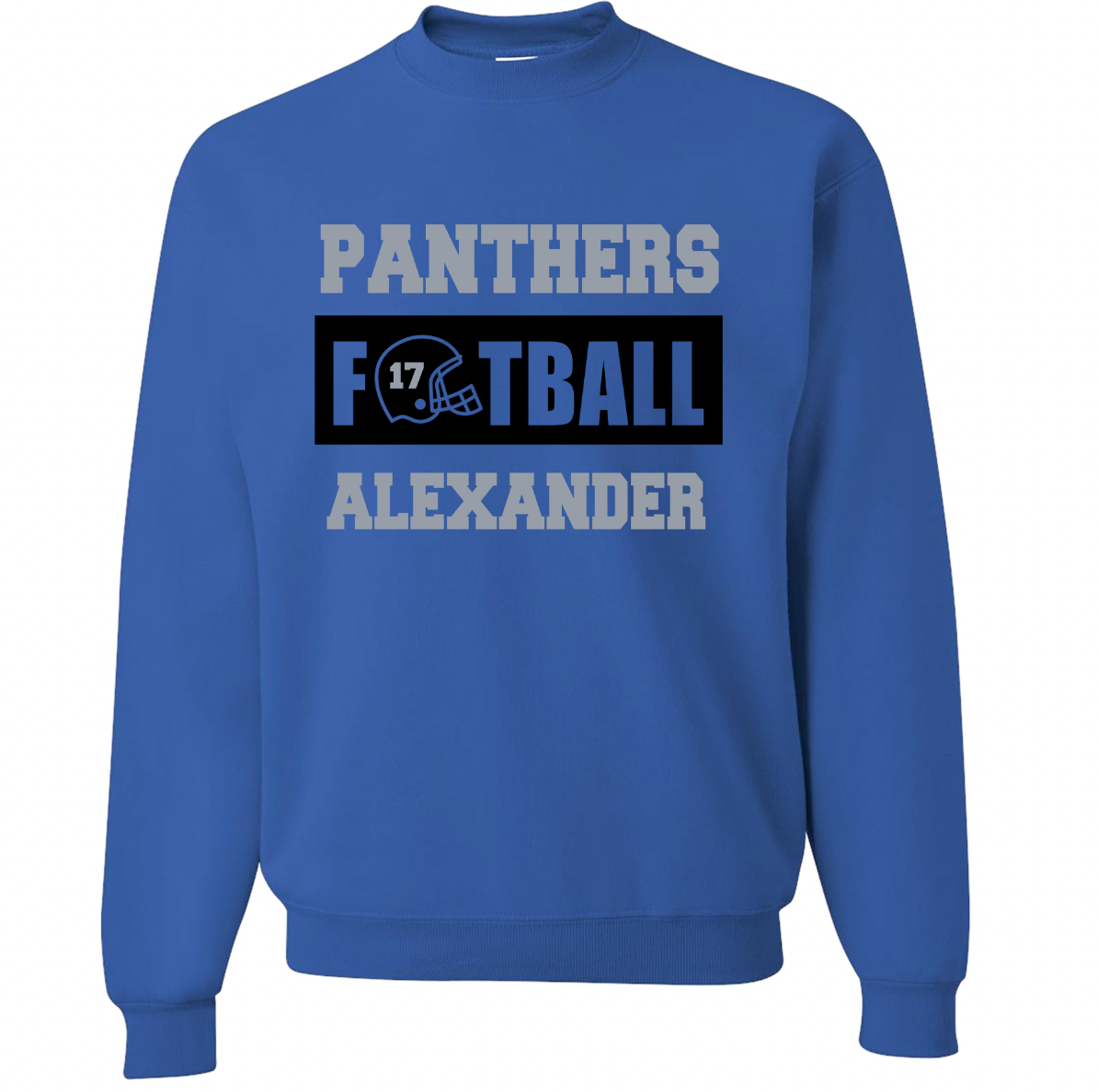 Panthers Football Personalized Crewneck Sweatshirt - Adult and Youth