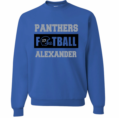 Panthers Football Personalized Crewneck Sweatshirt - Adult and Youth