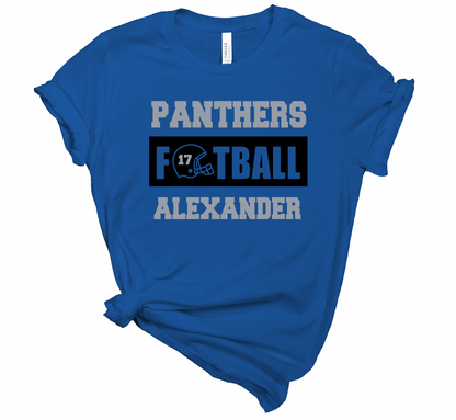 Panthers Football Personalized Tee - Adult and Youth