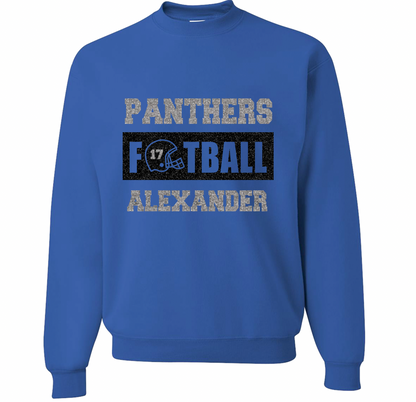 Panthers Football Personalized Crewneck Sweatshirt - Adult and Youth