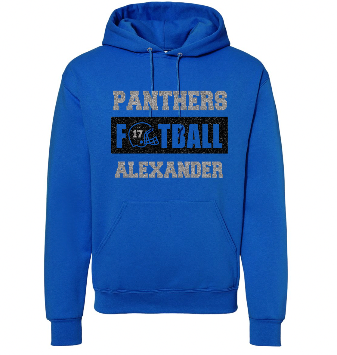 Panthers Football Personalized Hooded Sweatshirt - Adult and Youth