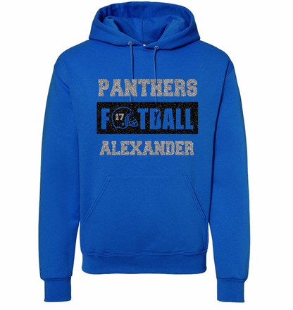 Panthers Football Personalized Hooded Sweatshirt - Adult and Youth