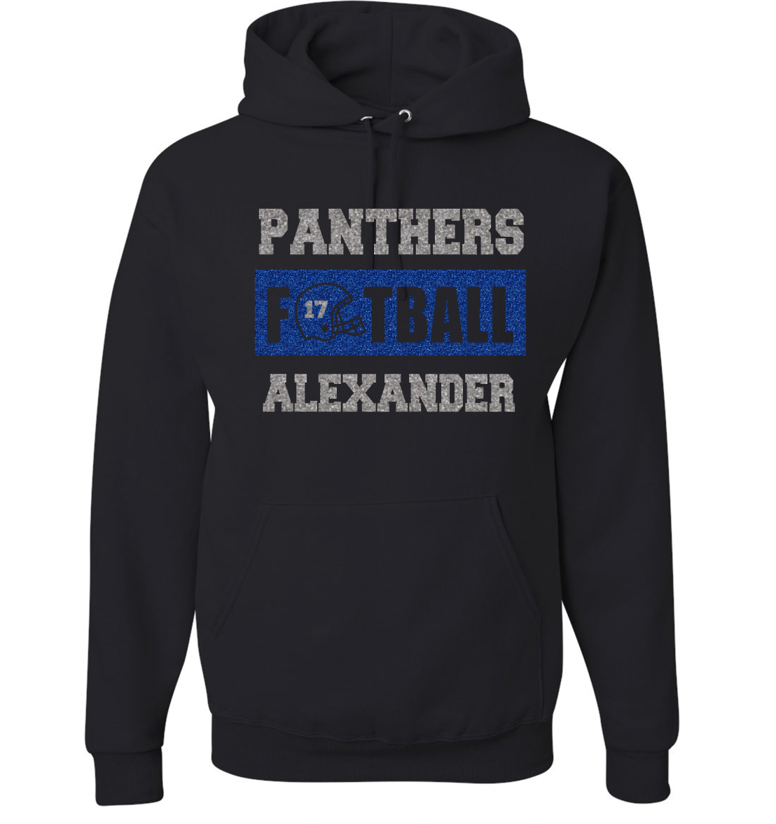 Panthers Football Personalized Hooded Sweatshirt - Adult and Youth