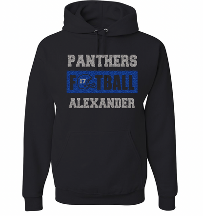 Panthers Football Personalized Hooded Sweatshirt - Adult and Youth